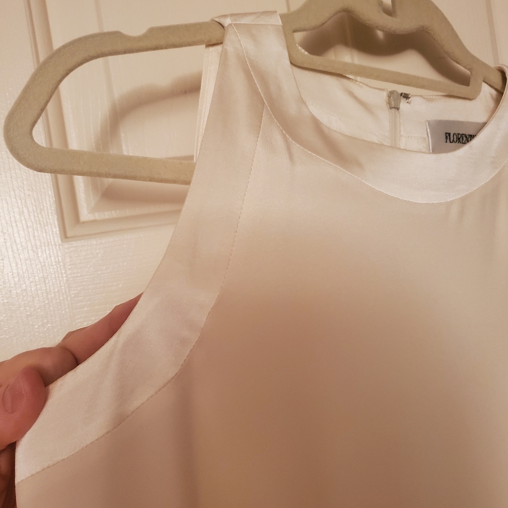 White Maxi Long - Sleeveless Classic Sheath Dress Gown - Picture 4 of 15